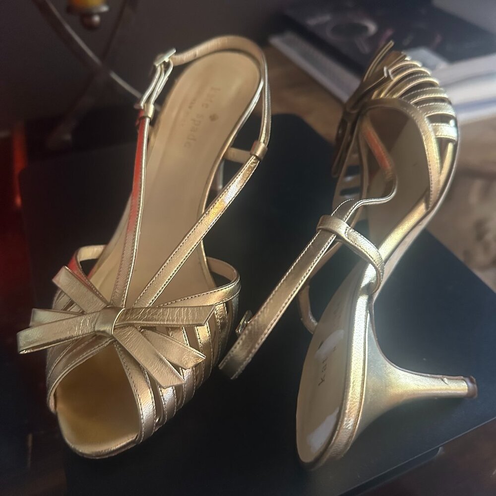 Kate Spade Gold strappy Heels